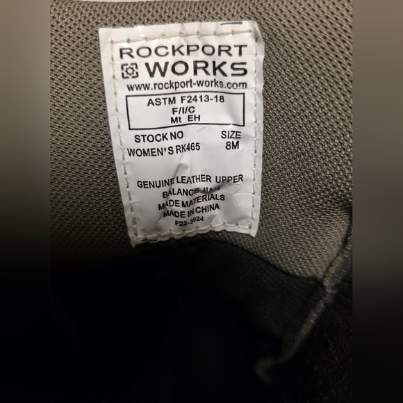 Women\'s Rockport Works MT75 Black Leather Safety Boots Size 8M